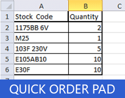 Quick order pad