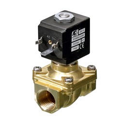 1/2" BSP Brass 2 way normally closed solenoid valve - 1.2mm orifice EPDM seal - DC voltages only