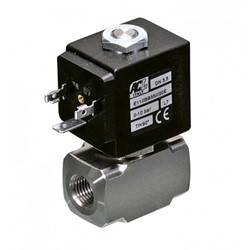1/4" BSP Normally closed stainless steel solenoid valve - 5.2mm orifice FPM seal - DC voltages only