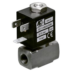 1/8" Normally closed BSP stainless steel solenoid valve - 2.0 mm orifice EPDM seal - DC voltages only 