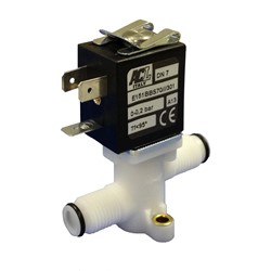 4mm Hosetail  - 2 way normally closed direct acting dry armature solenoid valve -  4mm orifice Silicone seal 