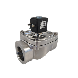 3/8" Solenoid valve 2 way normally closed with assisted-lift diaphragm in stainless steel AISI 316